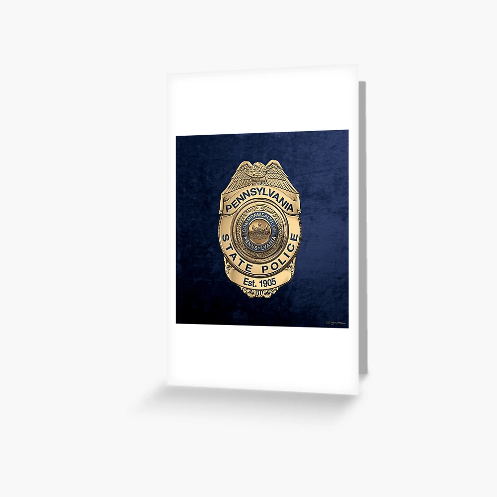 Pennsylvania State Police - PSP Badge over Blue Velvet Greeting