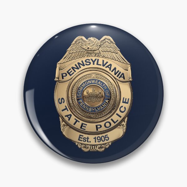Item preview, Pennsylvania State Police - PSP Badge over Blue Velvet designed and sold by Serge Averbukh Art Studio.