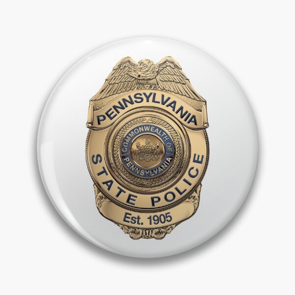 Item preview, Pennsylvania State Police - PSP Badge over White Leather designed and sold by Serge Averbukh Art Studio.