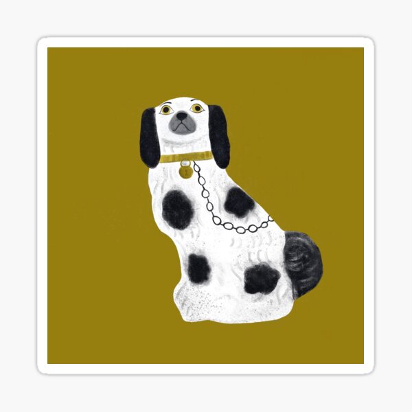 Item preview, Staffordshire China dog on ochre 1 designed and sold by marthaseahorse.