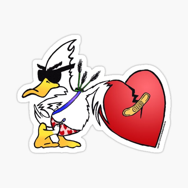 Valentine's Day Duck Sticker
