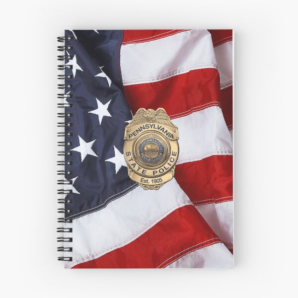 Item preview, Pennsylvania State Police - PSP Badge over American Flag designed and sold by Serge Averbukh Art Studio.