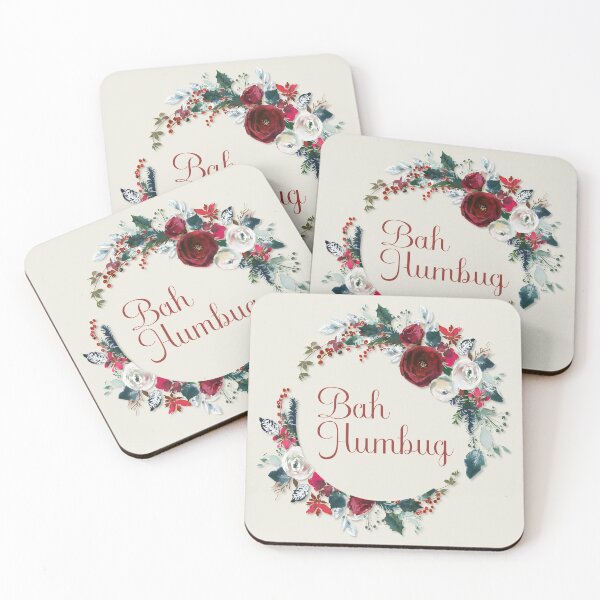 Item preview, Funny Floral Holiday Scrooge Christmas Bah Humbug Christmas Carol designed and sold by Karianne Potter.
