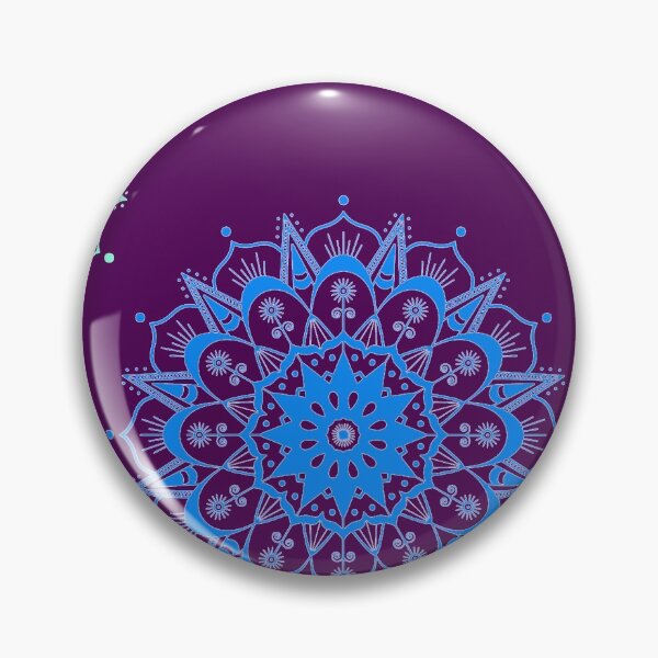 Item preview, Mandala in Aubergine Purple Teal and Blue designed and sold by ittybittyowl.