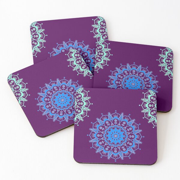 Item preview, Mandala in Aubergine Purple Teal and Blue designed and sold by ittybittyowl.