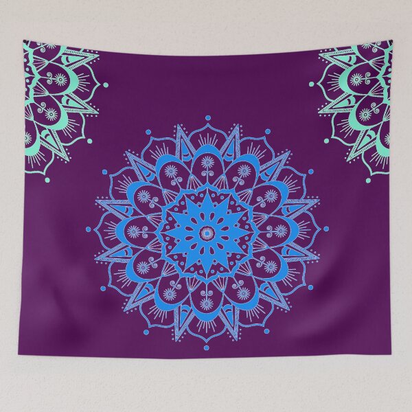 Item preview, Mandala in Aubergine Purple Teal and Blue designed and sold by ittybittyowl.
