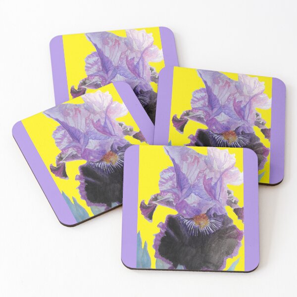 Item preview, Iris Watercolor Painting - on Yellow designed and sold by Sarah  Rajkotwala.