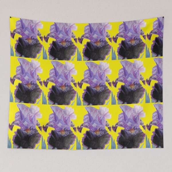 Item preview, Iris Watercolor Painting - on Yellow designed and sold by Sarah  Rajkotwala.