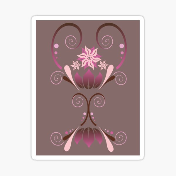 Swirls, Vines, and Flowers - Glowing Taupe Sticker
