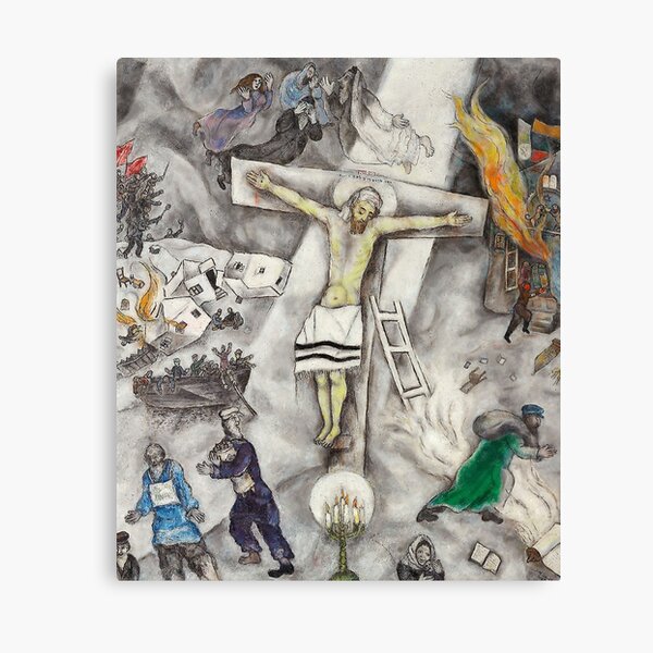Crucifixión de los blancos - Marc Chagall Lienzo