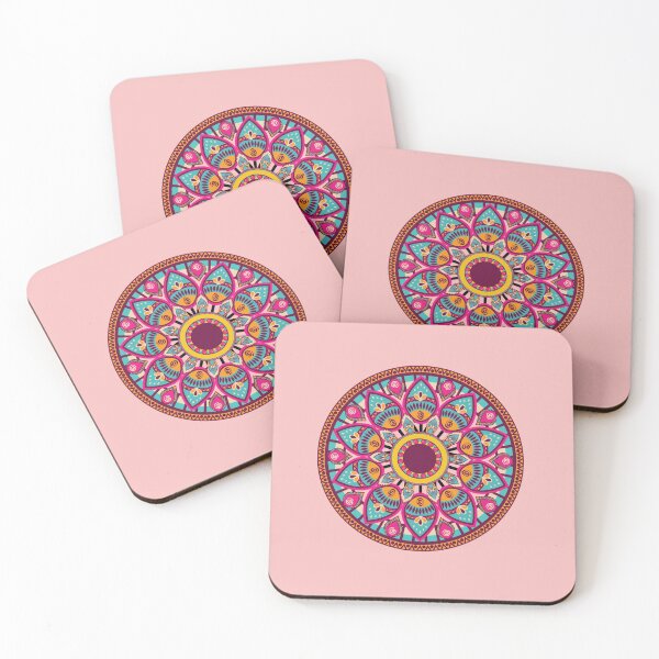 Item preview, Boho Chic Mandala Sunset In Turquoise Gold Pink designed and sold by StudioTina.