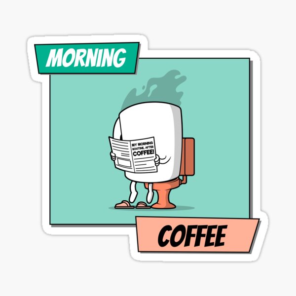 Must Have Coffee (A Yawn is a Silent Scream for Coffee) Sticker (Wake Up,  Coffee, Tired, addicted)