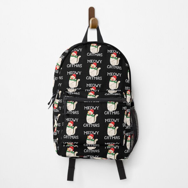 Item preview, Meowy Catmas 2020 design with cute cat wearing Santa's hat and facemask designed and sold by milkasweet.