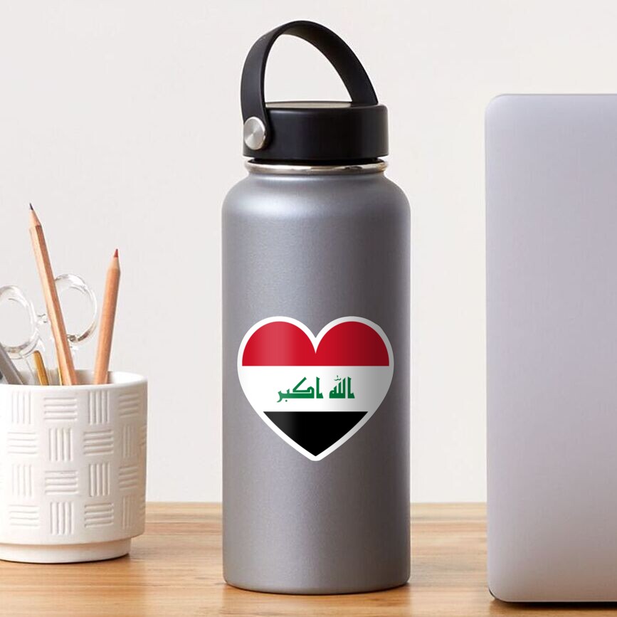 Iraq love flag heart علم العراق حب قلب Sticker for Sale by foreveryone