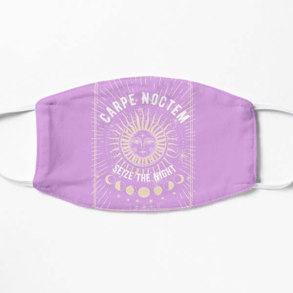 Dark Academia, carpe noctem, dark magic, dark academia decor, academia aesthetic, dark cottagecore, seize the night, academia clothing Flat Mask
