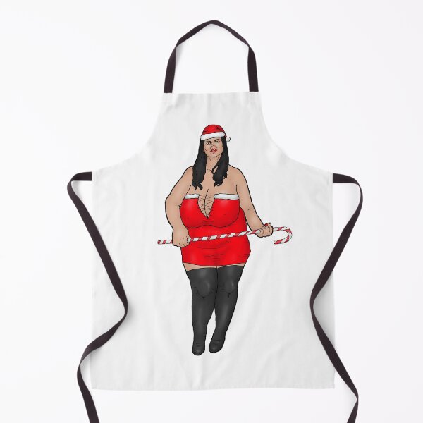 Item preview, strict BBW Christmas dominatrix with candy cane and very large breasts designed and sold by PinUpsandPulp.