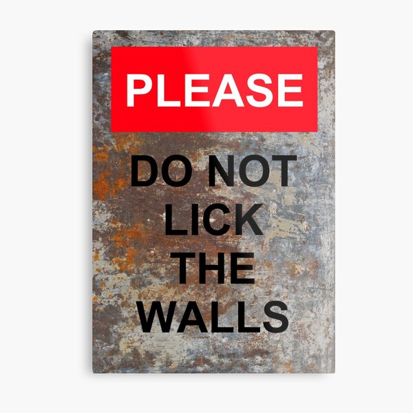 Good Omens Hell "Please do not lick the walls" Metal Print