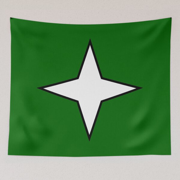 Item preview,  White diamond 4 point star on green designed and sold by Greenwood2112.