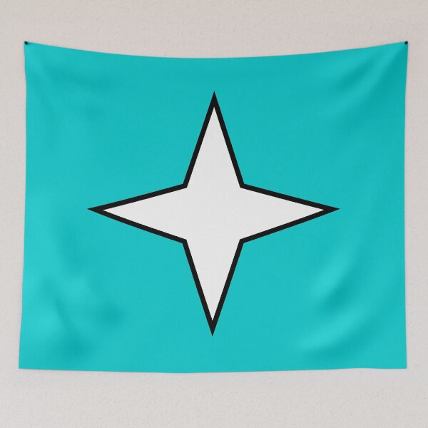 Item preview, White diamond 4 point star on aqua designed and sold by Greenwood2112.