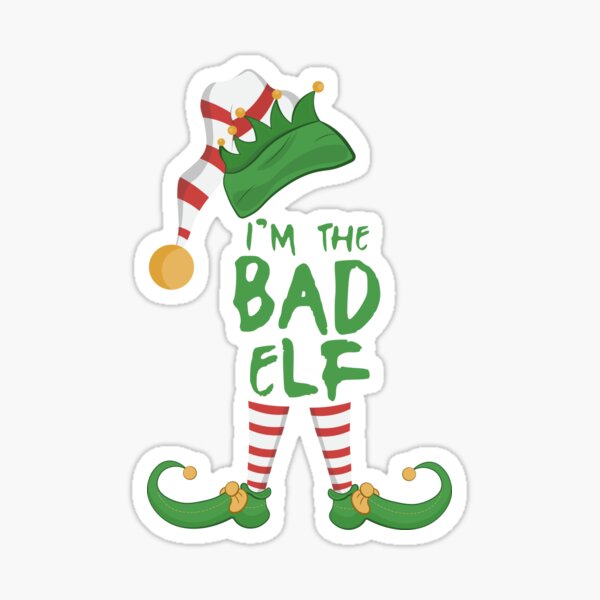 Evil Christmas Elf Troll Cartoon Kids Gift Car Bumper Vinyl Sticker Decal  4X5