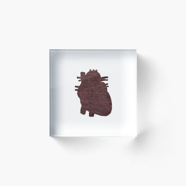 Red Brick Heart Acrylic Block