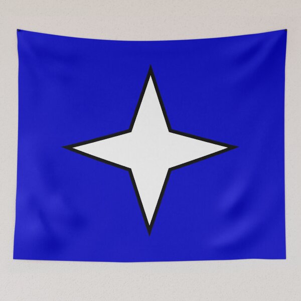 Item preview, White diamond 4 point star on blue designed and sold by Greenwood2112.