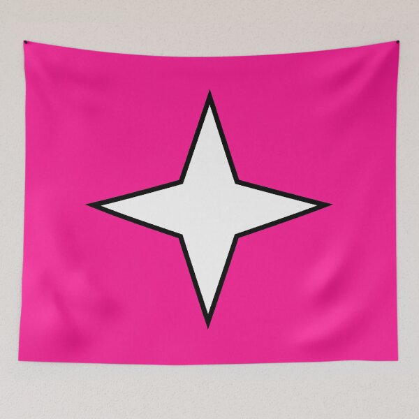 Item preview, White diamond 4 point star on pink designed and sold by Greenwood2112.