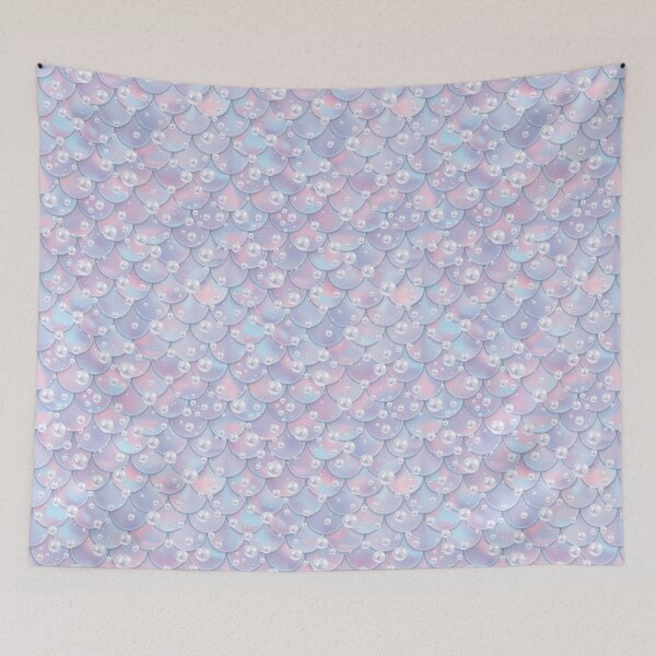 Item preview, Cute Mermaid Scales pattern w Bubbles designed and sold by KennefRiggles.