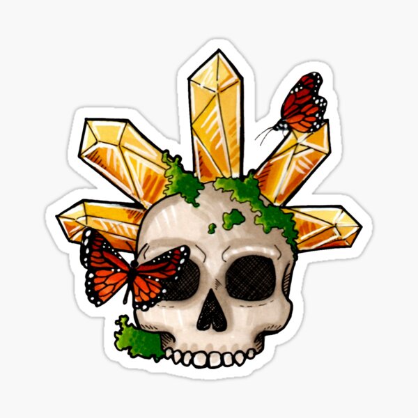 Royal - Crystals, Skull, and Butterflies Sticker