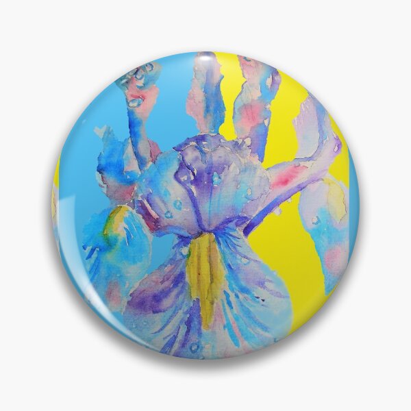 Item preview, Iris Watercolor Painting - Yellow and Blue designed and sold by Sarah  Rajkotwala.