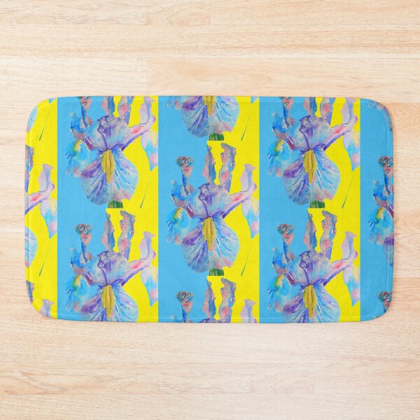 Item preview, Iris Watercolor Painting - Yellow and Blue designed and sold by Sarah  Rajkotwala.