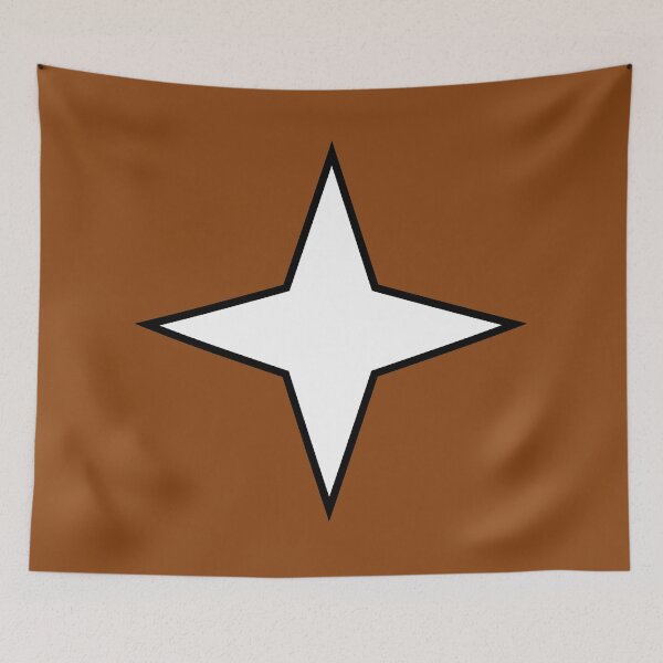 Item preview, White diamond 4 point star on brown designed and sold by Greenwood2112.