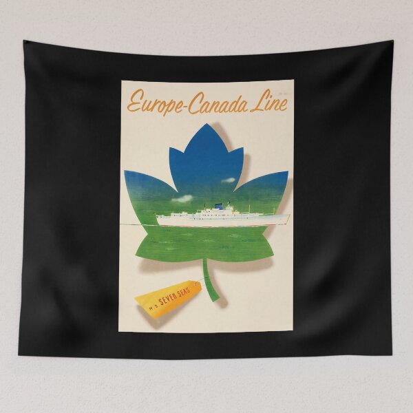 Item preview, retro classic Europe Canada Line poster designed and sold by CorasPosters.