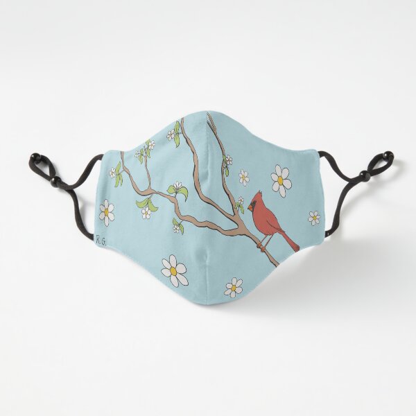 Cardinal with Flowers Fitted 3-Layer