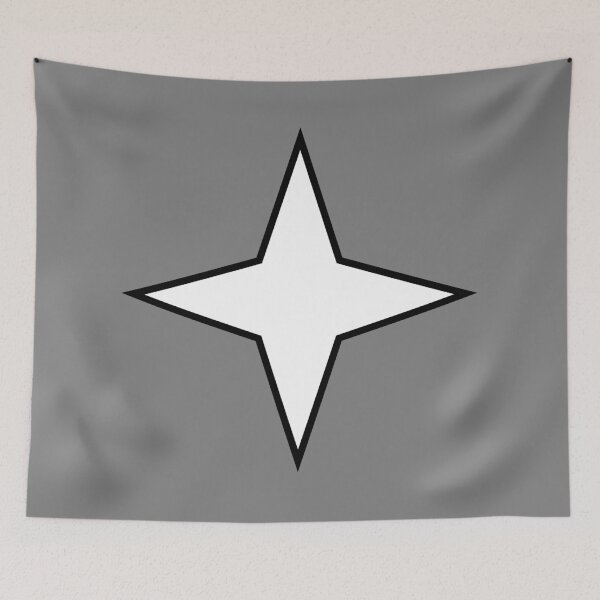 Item preview, White diamond 4 point star on gray designed and sold by Greenwood2112.