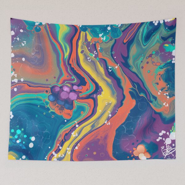Item preview, Summer, digital fluid pour with cells designed and sold by MayGreenAbgrall.