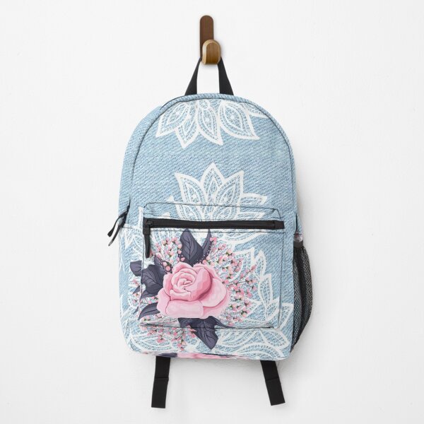 Item preview, Blue Denim Pink Cabbage Rose designed and sold by SloganExpress.