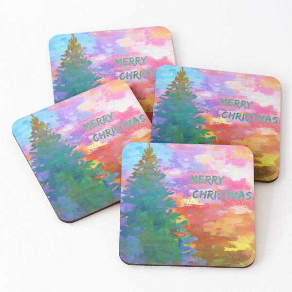 Item preview, Merry Christmas colorful abstract with tree designed and sold by WesternExposure.