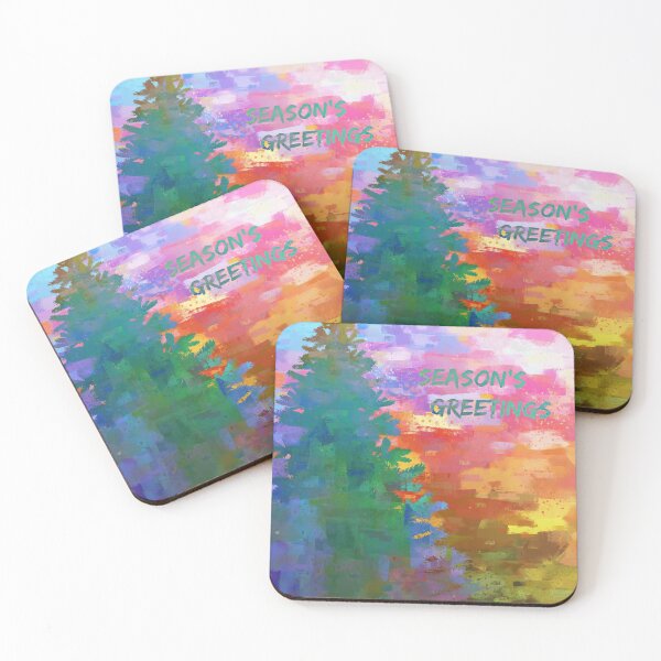 Item preview, Season's Greetings colorful abstract with tree designed and sold by WesternExposure.