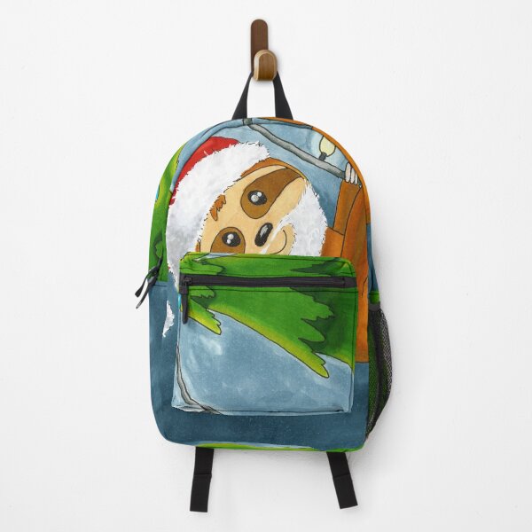 Item preview, cute Santa sloth hanging from a Christmas tree designed and sold by Artz-by-Karlene.