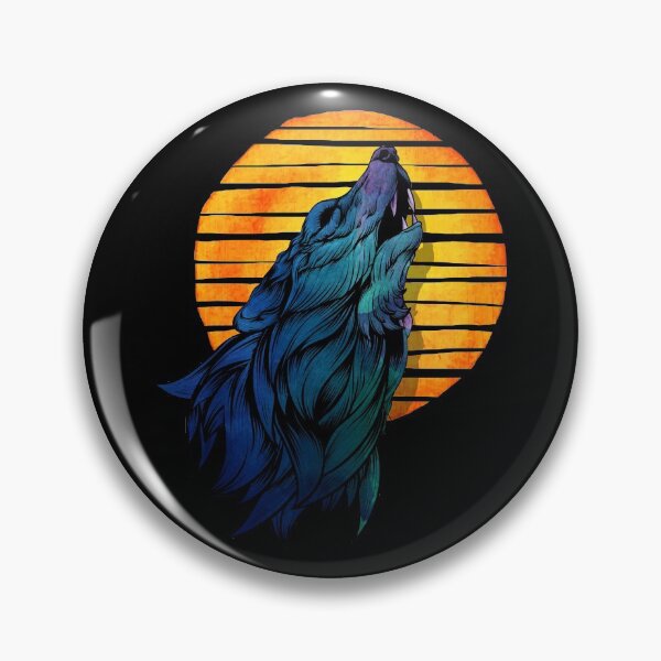 Item preview, Howling Wolf Retro Sunset Vintage Art Design Wolves designed and sold by NomYen ..