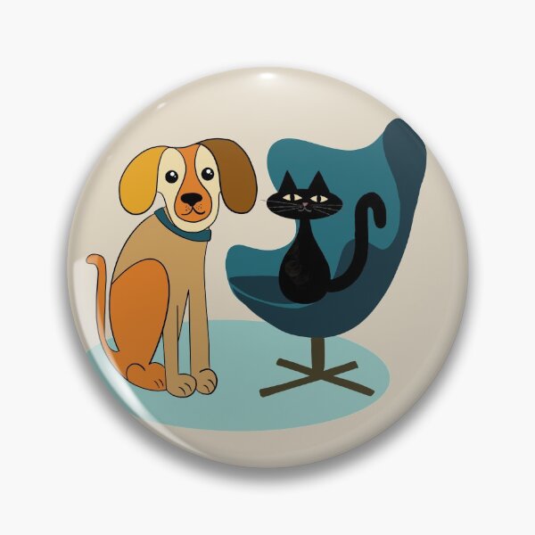 Item preview, Midcentury Pup and Kitty designed and sold by ZenHenna.