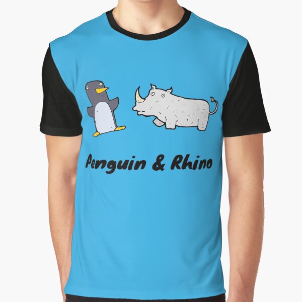 Penguin and Rhino Graphic T-Shirt