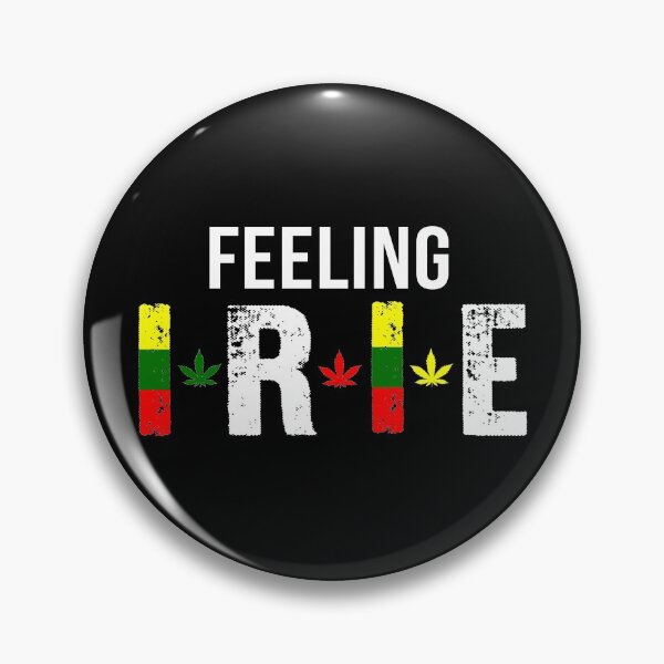 Item preview, Feeling Irie Jamaican Patois Slang With Weed Leaf in Rasta Colors designed and sold by RastaColors.