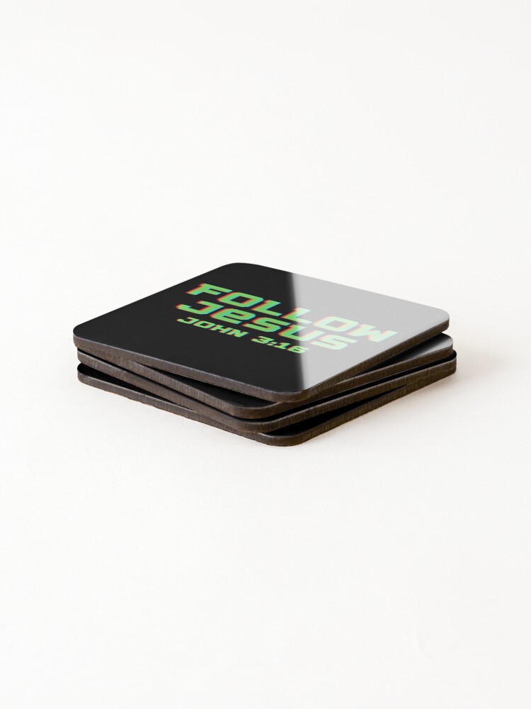 Thumbnail 4 of 5, Coasters (Set of 4), Follow Jesus designed and sold by ModkMerch.