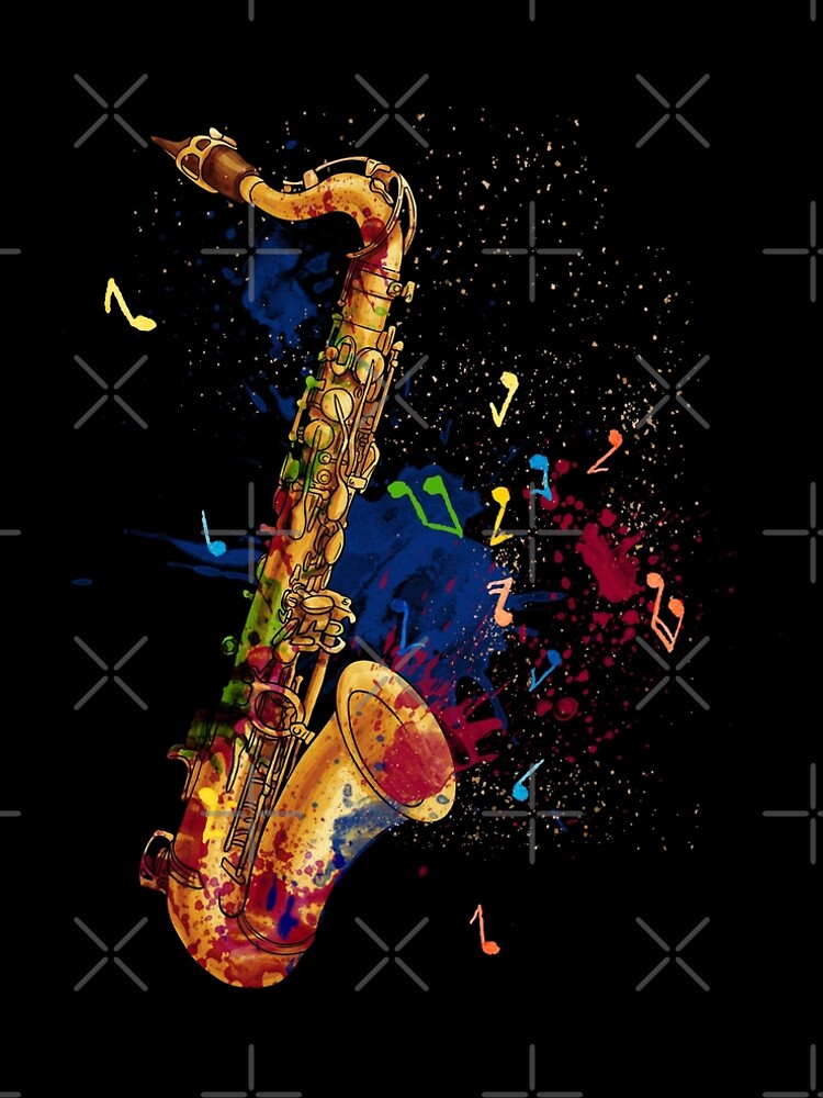 "Saxophone Player Jazz Music Musical Instrument Art Design" ALine