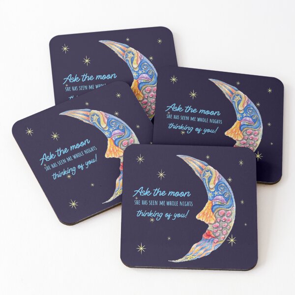 Item preview, Ask the moon, she has seen me whole nights, thinking of you designed and sold by decasoart.