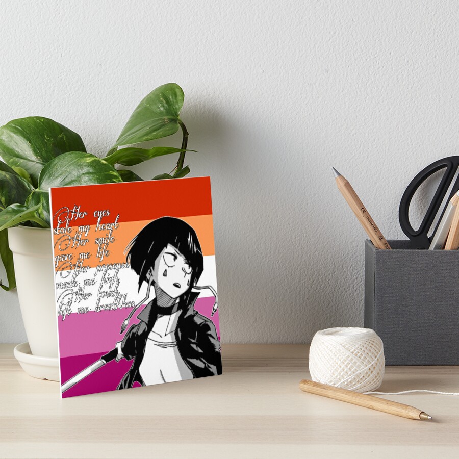 My Hero Academia Jirou Kyoka Lesbian Pride Flag Art Board Print By Queerwriter Redbubble 