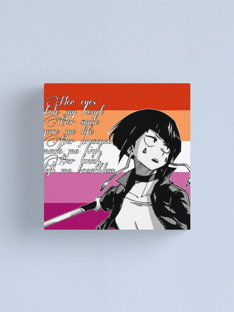 My Hero Academia Jirou Kyoka Lesbian Pride Flag Canvas Print By Queerwriter Redbubble 