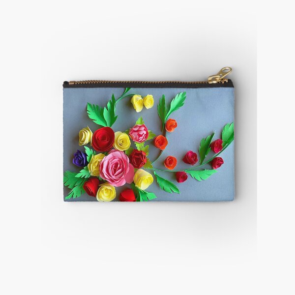 Item preview, Multicolour paper roses, quilled flowers on grey background (THIS IS A PRINT) designed and sold by folkyouall.